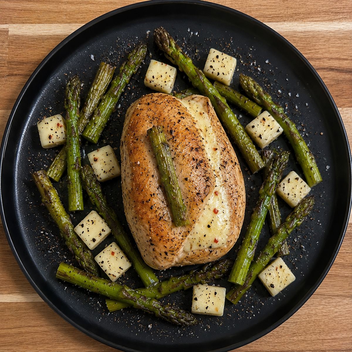 Pepper-jack Asparagus Stuffed Chicken Breast
