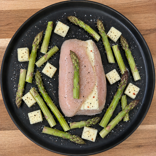 Pepper-jack Asparagus Stuffed Chicken Breast