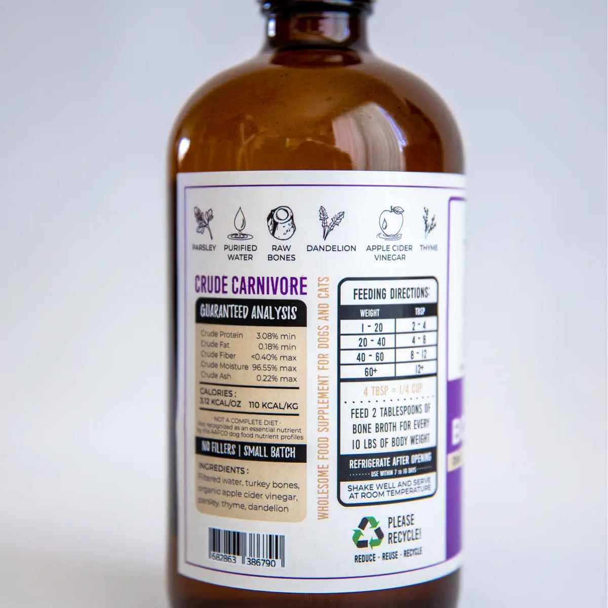 Crude Carnivore Bone Broth- Turkey