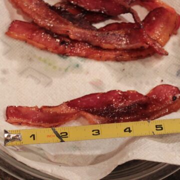 Nolecheks bacon cooked measured
