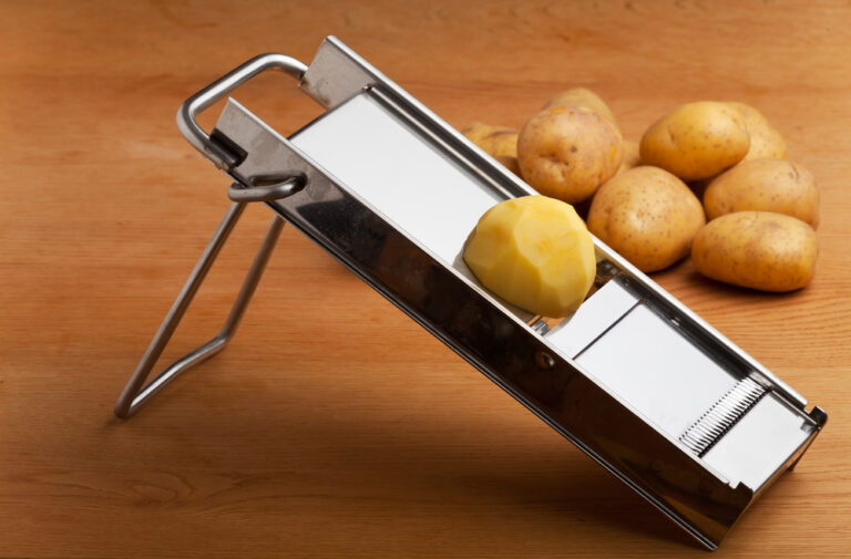Potato on Mandolin Slicer