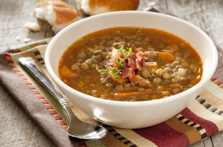 Hearty Lentil Soup with Bacon